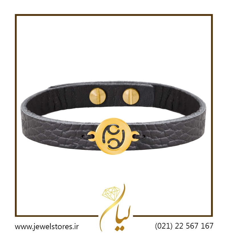 دستبند طلا مردانه نماد ماه تیر